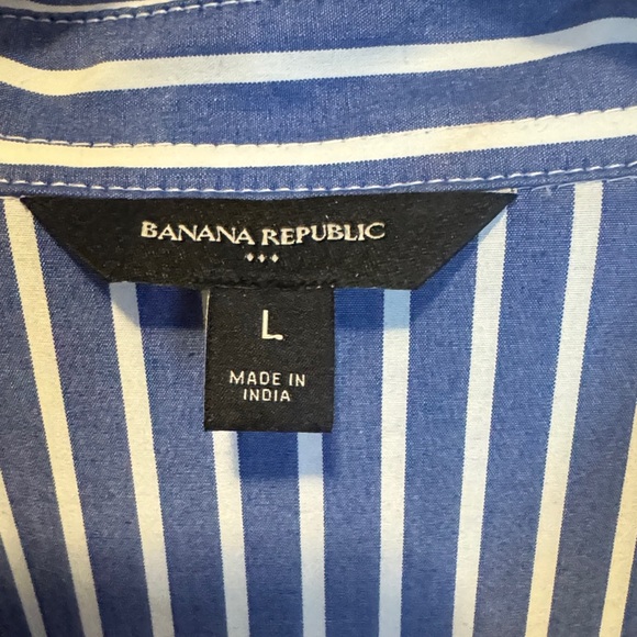 Banana Republic Blue and White Striped Midi Dress - Picture 2 of 4